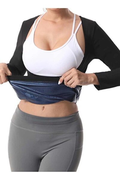 VEYA بدلة ساونا كم طويل حراري للبطن والظهر والزنود من النيبرون يساعدك على حرق الدهون