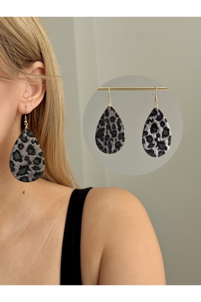 YOUES JEWELRY Leopar Desenli Kadın Sallantılı Küpe