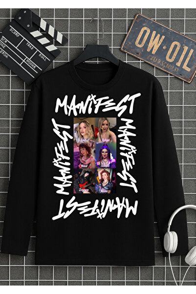 RYO FASHİON MANİFEST GRUP ÖZEL TASARIM %100 PAMUK UZUN KOLLU SİYAH UNİSEX TİŞÖRT