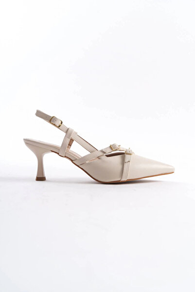 TB Terzi Bey Perla Women's Beige Heeled Shoes