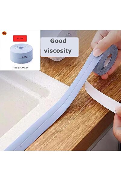 Choice 2.2 سم × 3.2 متر، أزرق سماوي، لفة واحدة، لفة واحدة من شريط المطبخ المض...