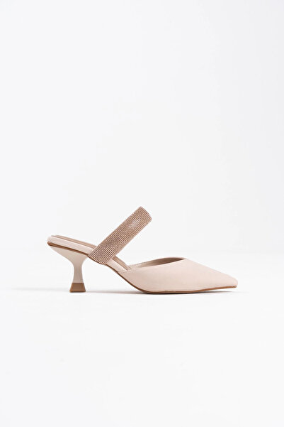 TB Terzi Bey Nina Heeled Beige Women's Slippers