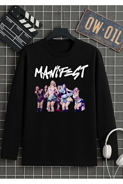 RYO FASHİON MANİFEST GRUP ÖZEL TASARIM %100 PAMUK UZUN KOLLU SİYAH UNİSEX TİŞÖRT