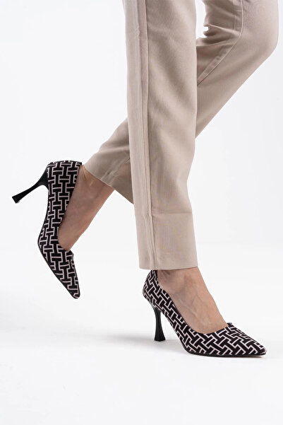 TB Terzi Bey Kelsey women's black patterned stiletto