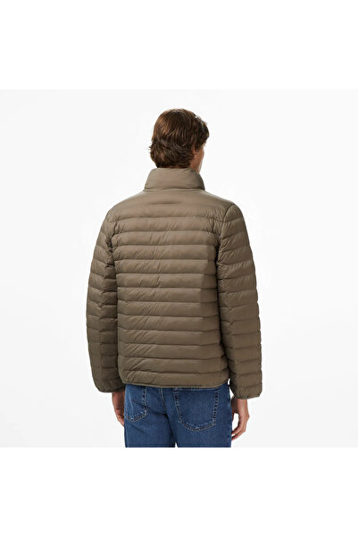 Calvin Klein Erkek Normal Kalıp Kapitone Desenli Isı Yalıtımlı Su Geçirmez Dik Yaka Kahverengi Ceket LV04LC506G-P
