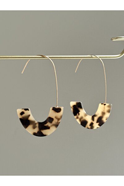 YOUES JEWELRY Leopar Desenli Akrilik Sallantılı Kadın Küpe