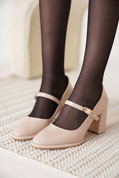 TB Terzi Bey Alis Beige Women's Heeled Shoes