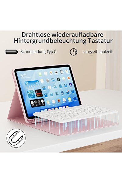 HYX Keyboard Case for iPad 11th Generation 2025 / iPad 10th Generation 2022 10.9 Inch, Bluetooth
