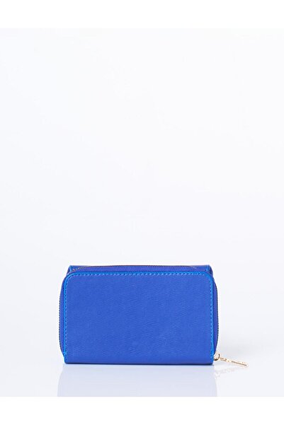 Kayra Gold Buckle Zippered Wallet Indigo