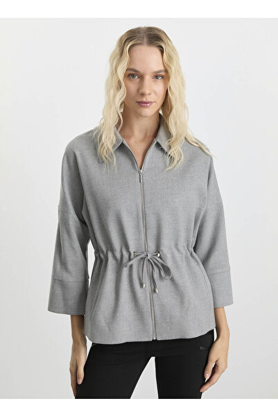 Selen Standart Gri Kadın Ceket 25KSL1538