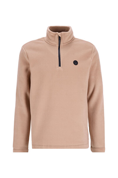 Discovery Expedition D5WM-SWT3300 Bej Fermuarlı Yaka Basic Düz Erkek Polar Sw...