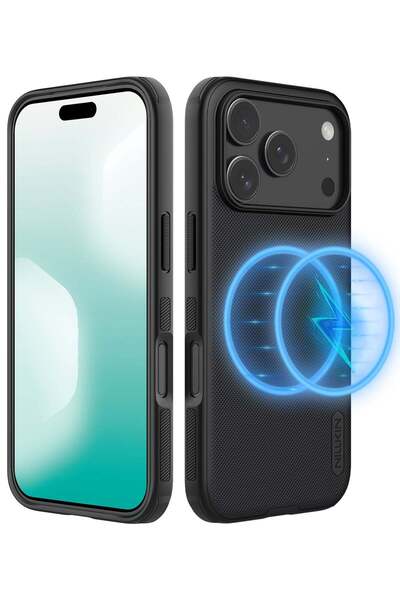 Nillkin غطاء مغناطيسي لهاتف iPhone 17 Pro Max، أسود