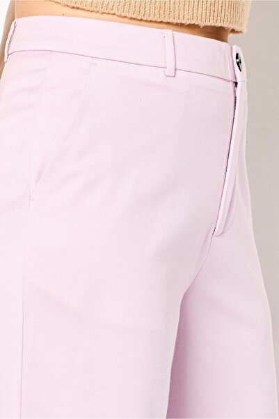 Scotch & Soda Women Regular Fit Solid Straight Leg Pants, Lavender