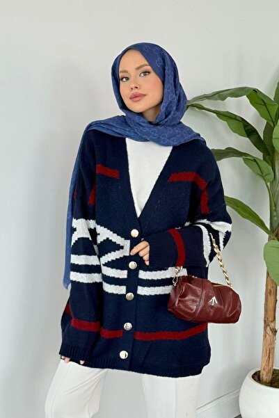 Hazamoda Ζακέτα με σχέδιο King Navy Blue