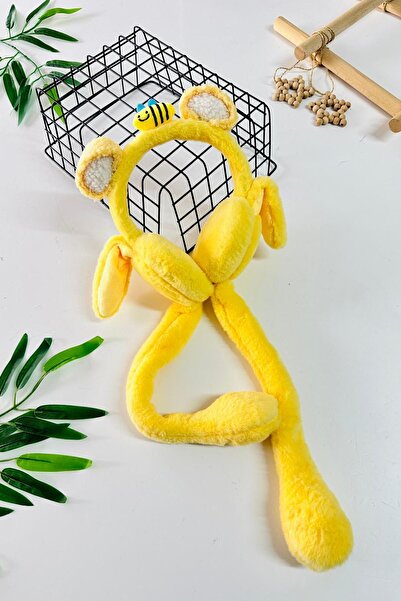 Minigimin Cicileri My Little One's Cicileri Bee Detailed Plush Girl's Headphones - Yellow