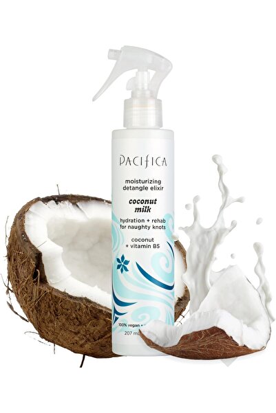 Pacifica الجمال، إكسير حليب جوز الهند لفك التشابك، رذاذ لفك التشابك، بلسم يُت...
