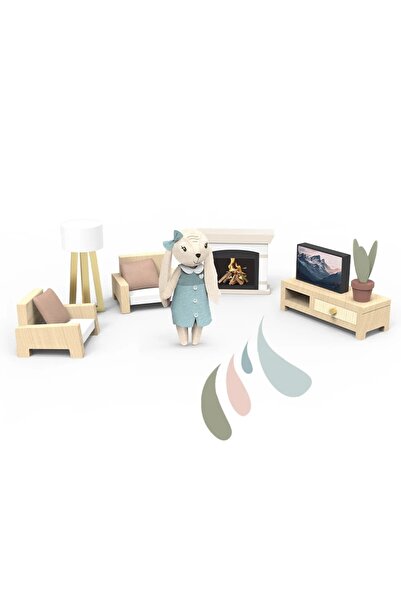 Speedy Monkey Set mobilier living pentru casa de papusi , Speedy Monkey, super rezistent