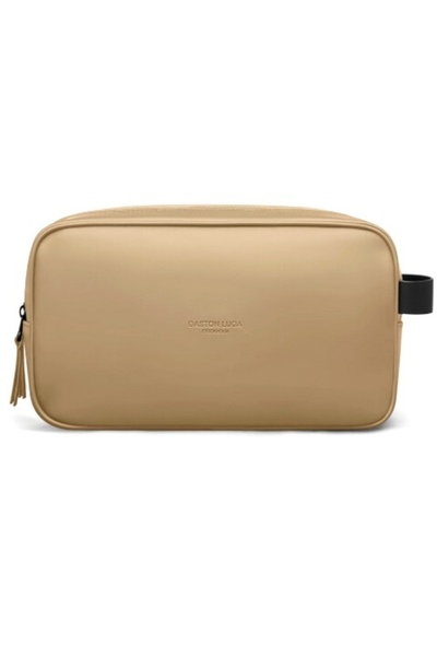 Gaston Luga Splash Toiletry Double Zipped Bag-Latte Spdztllt