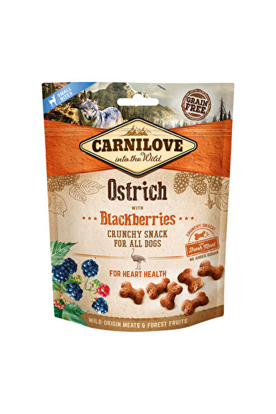 Carnilove وجبة خفيفة مقرمشة للكلاب من لحم النعام مع التوت الأسود 200 غرام