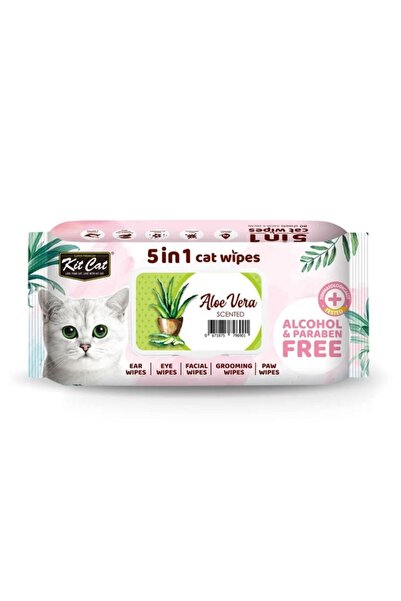 Kit Cat 5in1 Aloe Vera Scented Cat Wipes 80pcs