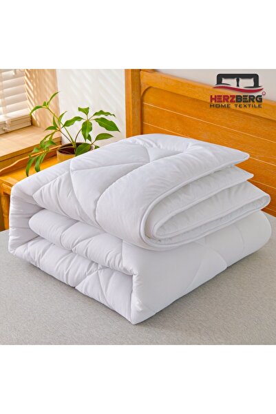 HERZBERG HG-267WD: White Quilt 200x200cm Microfiber