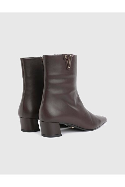 İLVİ Parisa Genuine Leather Brown Women's Heeled Boots