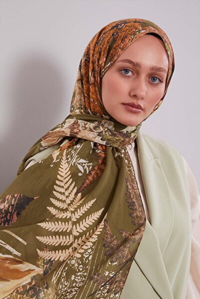 Levidor Green Leaf Pattern Cotton Shawl