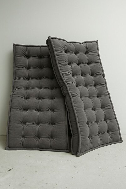 İstanbul kumaş Düğmesiz Punteriz Dikişli El Emeği Bisküvi Minder 120x50 (1 Adet) (Çift Sıra Düğme Desenli)