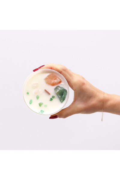 OEM Soy Wax Candle with Crystals | Chakra 4 Anahata