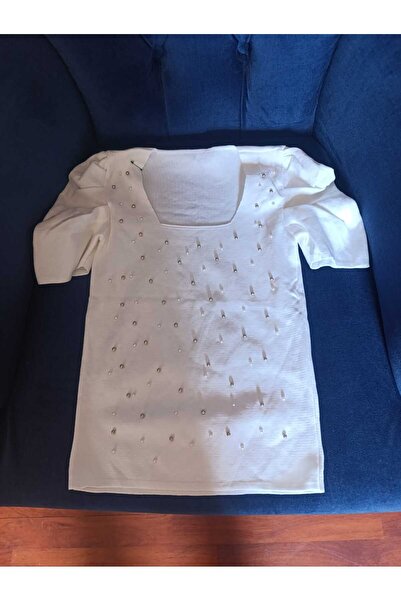 adel deniz collection Women's Knitted Blouse Knitwear White Does Not Fade