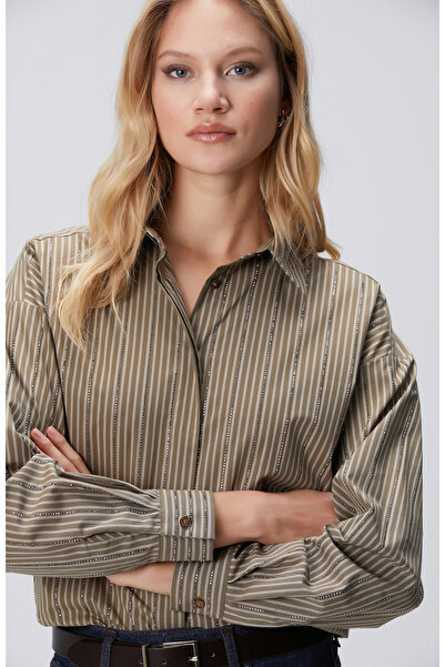 Network Koyu Haki Oversize Gömlek