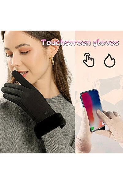 esplendor Kadın Termal Dokunmatik Ekran Uyumlu Kış Eldiveni – Pelüş Astarlı, Kaymaz, Şık ve Sıcak