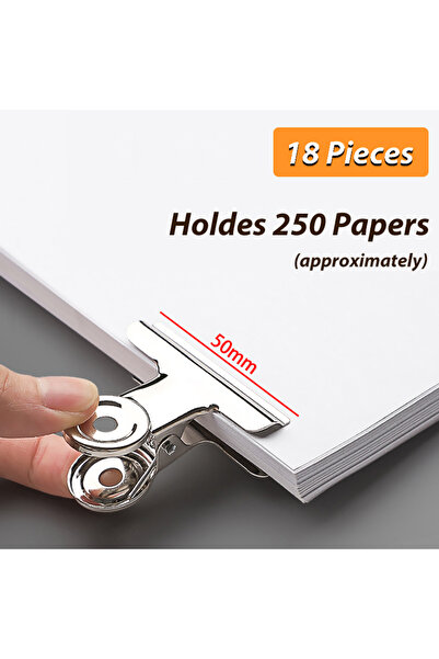 Choice3 50mm 18pcs Stainless Steel Multi-functional Metal Clamp Paper Clips S...