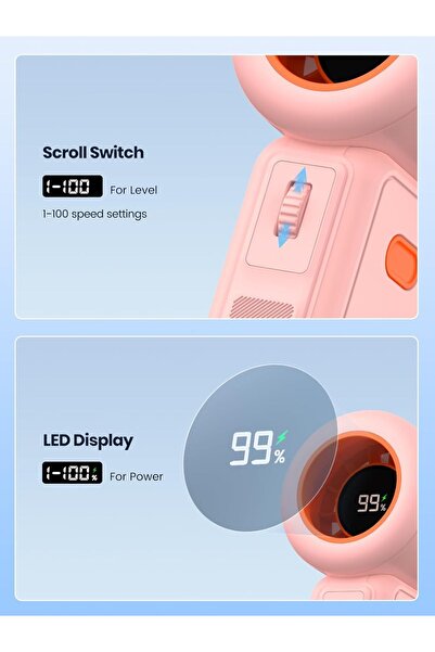 Generic Warmco 5000mAh Portable Handheld Fan, Speed(1-100) Adjustable Powerful Mini Turbo Fan