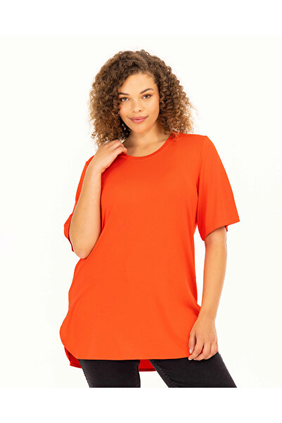 Gala-Xi TRIOC BAZIC CU MÂNĂ SCURTĂ, CU Gât rotund, Mărime mare - ROȘU