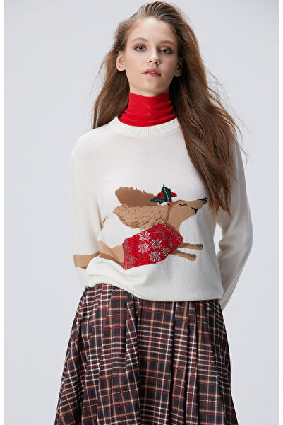 Network Kırık Beyaz Triko Kazak