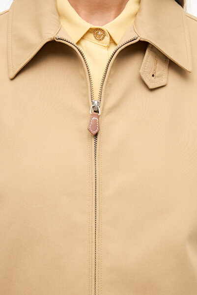 Perspective 100% Cotton Light Camel Coat