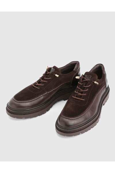 İLVİ Loide Hakiki Süet Deri Kahverengi Erkek Oxford Ayakkabı