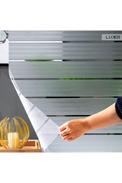 LUXER Folie Decorativa Privacy Pentru Geamuri, Protectie UV, Model - Strips Pattern, Dimensiuni 200x60 cm