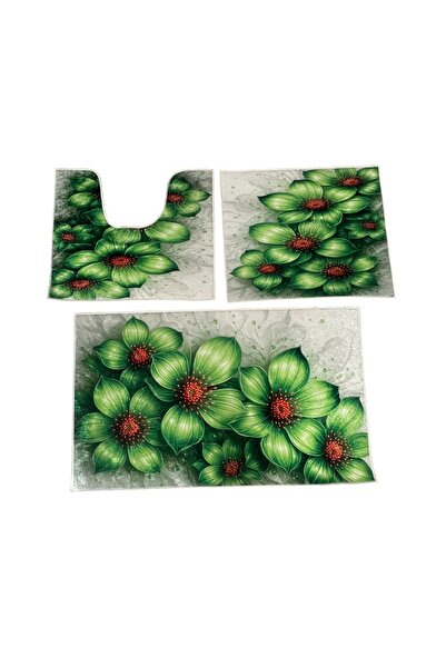 PATRU ANOTIMPURI 3-piece bath mat, non-slip, washable, 60x100/50x60/50x60 cm