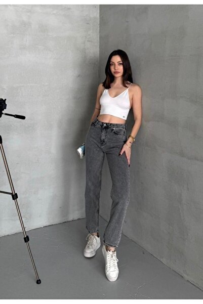 Pubi Young//New Season//High Waist//Stretchy//Boyfriend//Women's Mom Jeans