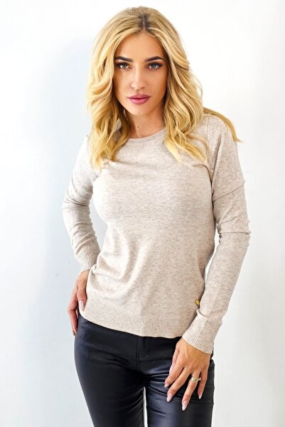 FashionForYou Bluza casual accesorizata, TERA, cu textura pufoasa, bumbac si ...