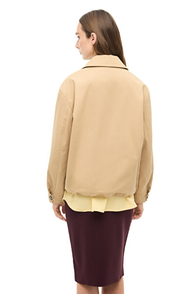 Perspective 100% Cotton Light Camel Coat