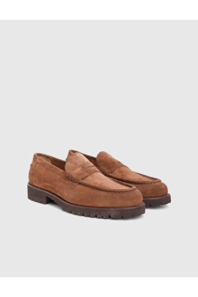 İLVİ Erjon Genuine Suede Leather Tan Men's Loafer Shoes