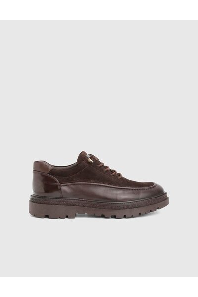 İLVİ Loide Hakiki Süet Deri Kahverengi Erkek Oxford Ayakkabı