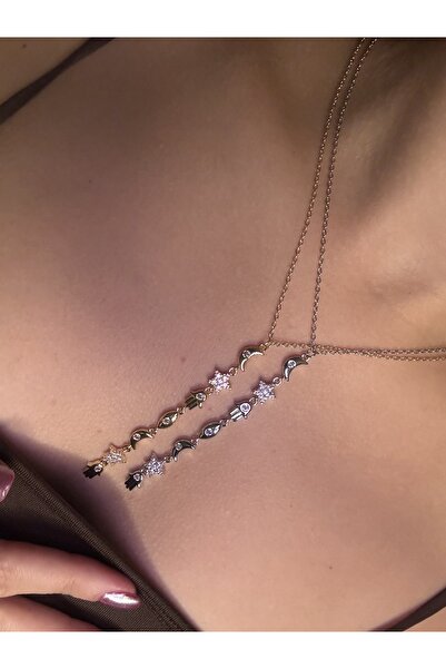 Xui Manifest Y Kolye Trend Model Vip Taş Detaylı Sallantılı Charmlı Y Kolye/ Gümüş Renk