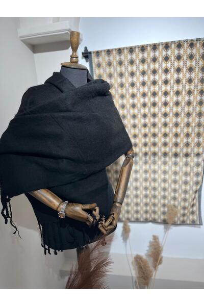 Merwiss شال كتف ناعم الملمس - أسود