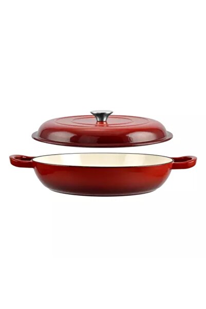 Perfect Home Enameled cast iron saucepan with lid 30*6 cm, Red