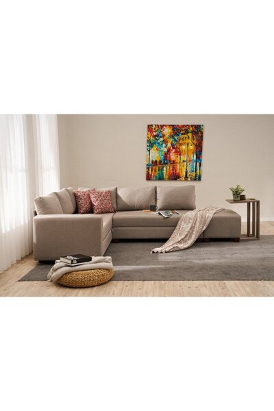 Rabi Aly Serisi Yataklı Sandıklı Köşe Koltuk Bej Sağ