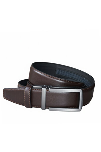 Kemer Dünyası Hakiki Deri Otomatik Tokalı Deliksiz Akıllı Erkek Kemer Kahverengi